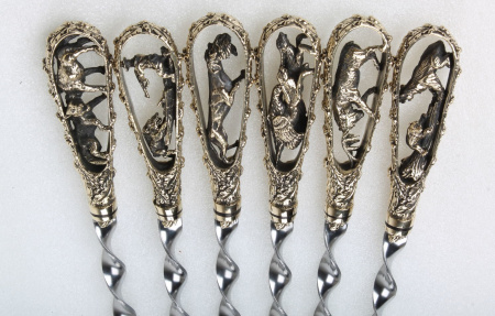 Набор шампуров с декоративным литьем "Охотничьи трофеи" (6 шт)